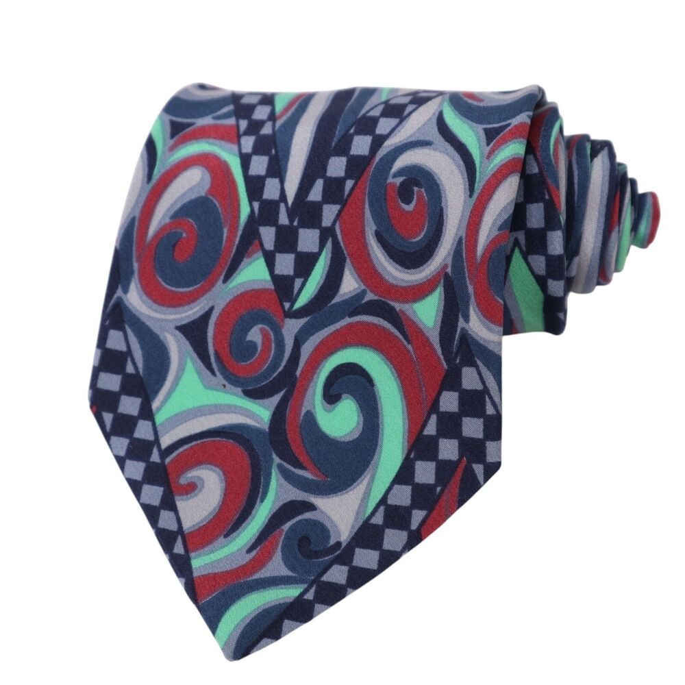 MISSONI Cravatte Men's Silk Designer Abstract Multicolor Necktie Made in Italy